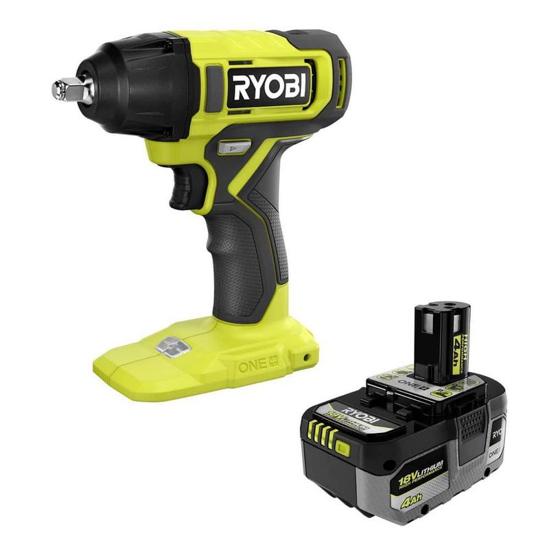 RYOBI - ONE+ 18V Cordless 3/8 in. Impact Wrench with ONE+ 18V 4.0 Ah Lithium-Ion HIGH PERFORMANCE Battery