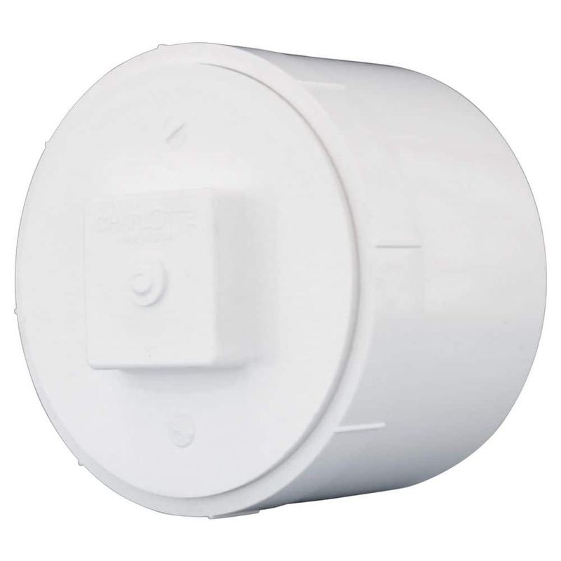Charlotte Pipe - 8 in. PVC DWV Female Adapter with Cleanout Plug