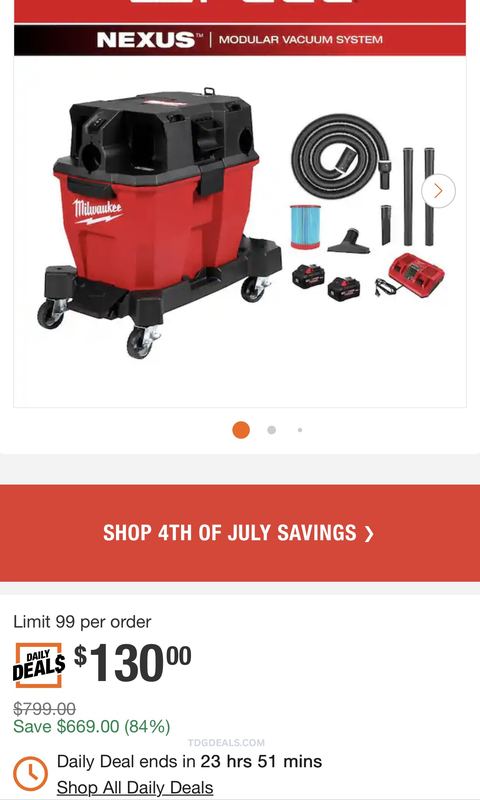 🚨 MILWAUKEE M18 FUEL 9-GAL DUAL BATTERY SHOP VAC KIT FOR $130