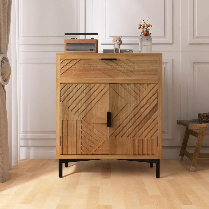Boosicavelly - 32 in. W x 14 in. D x 32 in. H Natural Brown Linen Cabinet