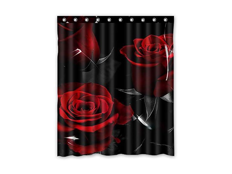 Glam Fire Red Rose And Black Leaves Bath