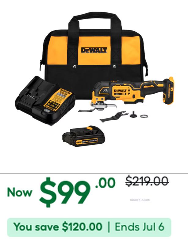 $219 DEWALT OSCILLATING MULTI-TOOL KIT FOR $99