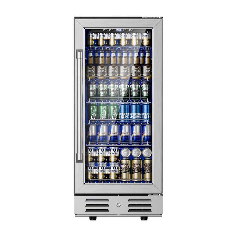 IUDommy - 15 in. Dual Zone 15-Wine Bottles and 20-Cans Beverage Cooler in Silver