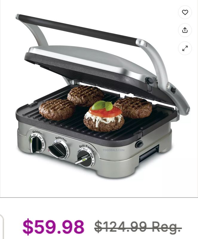 $59.98 CUISINART GRIDDLER 5-IN-1 GRILL