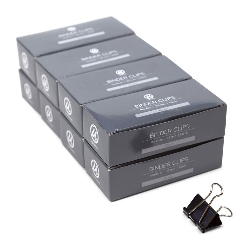 U Brands - U Brands Binder Clips, Medium 1-1/4-Inch Width, 1/2-Inch Paper Holding Capacity, Black and Silver Steel, 96-Count - 656U08-24 (Pack of 24, 2304 Count Total)