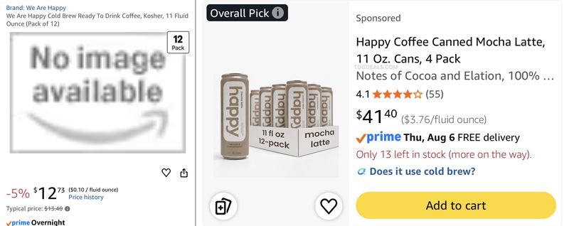 $12-$18 We Are Happy Cold Brew Coffee (12-Pack)