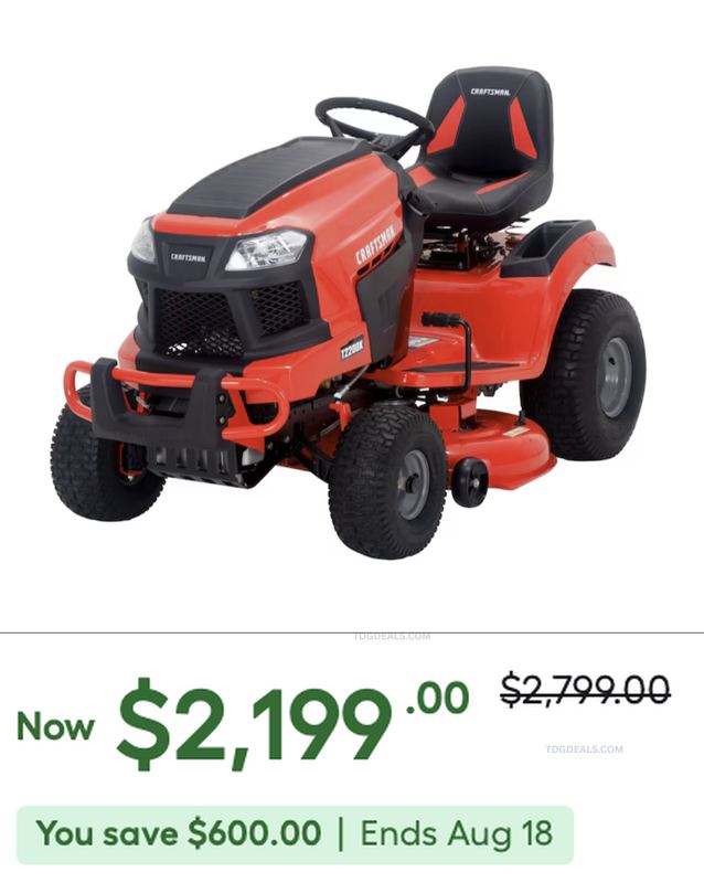 $2,199 CRAFTSMAN T2200K 42-IN LAWN TRACTOR