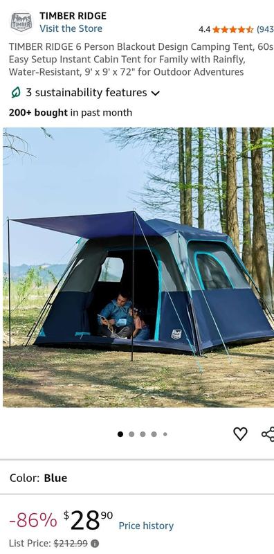 🚨 86% OFF CAMPING TENT DEAL 🚨