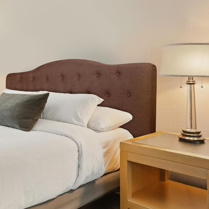 MAYKOOSH - Espresso Headboards for Queen Size Bed, Upholstered Button Tufted Bed Brown Headboard, Height Adjustable Queen Headboard