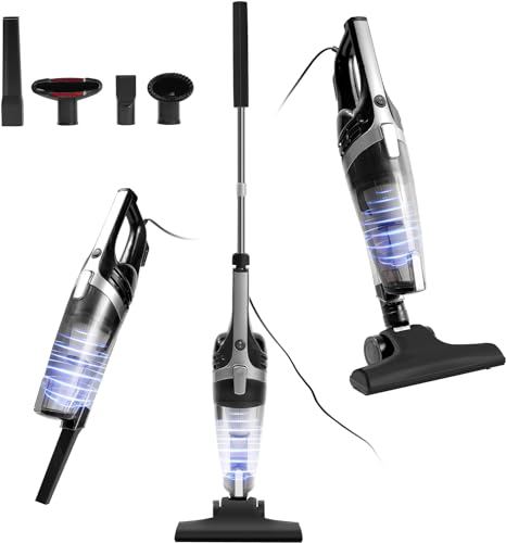 SNDMADE Corded Stick Vacuum, 20Ft 600W Power Stick Vacuum Corded, 6 in 1 Ultra- Light Vacuum Cleaner (Gold)