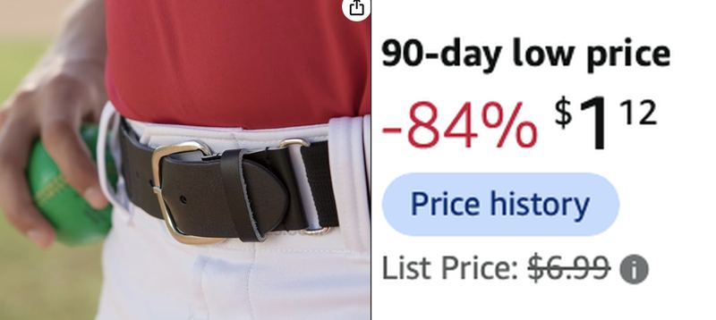 $1 BASEBALL & SOFTBALL BELT ⚾