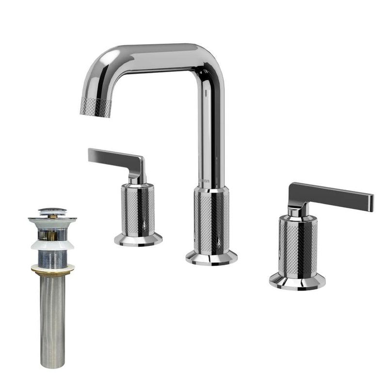 Karran - Gillingham Widespread 2-Handle Three Hole Bathroom Faucet with Matching Pop-up Drain in Chrome