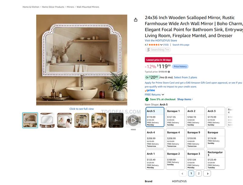 THIS $160 MIRROR DROPS TO JUST $60