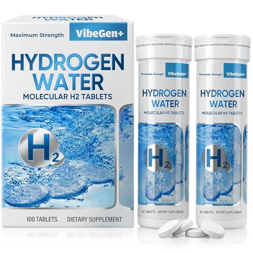 Hydrogen Water Tablets, H2 Molecular Hydrogen Tablets for Drinking Water, Supports Energy Metabolism, Cognitive & Antioxidant, 100 Count(Lemon & Raspberry Flavor)