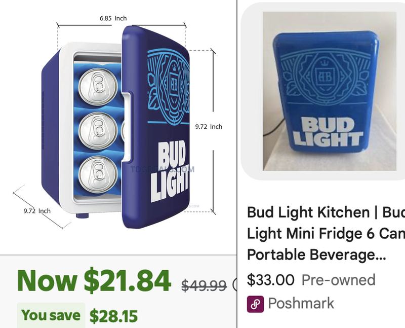 $21.84 BUD LIGHT 6-CAN MINI BEVERAGE FRIDGE
