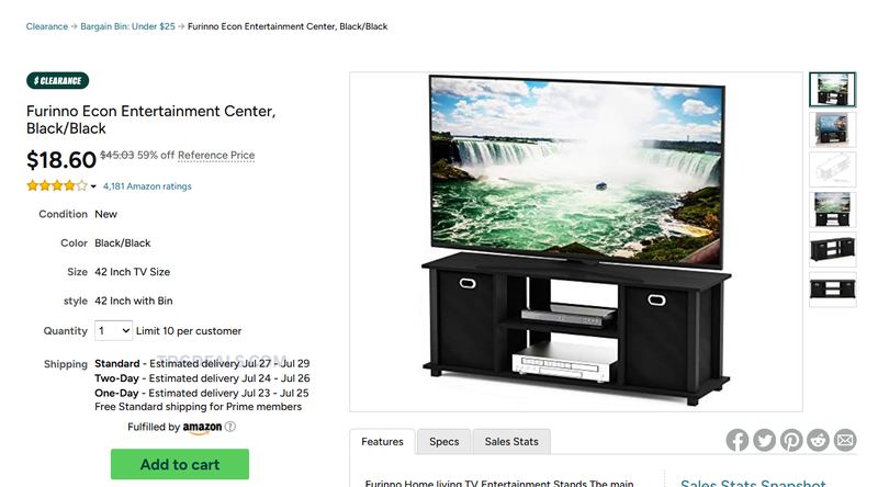 FURINNO TV STAND — $18.60