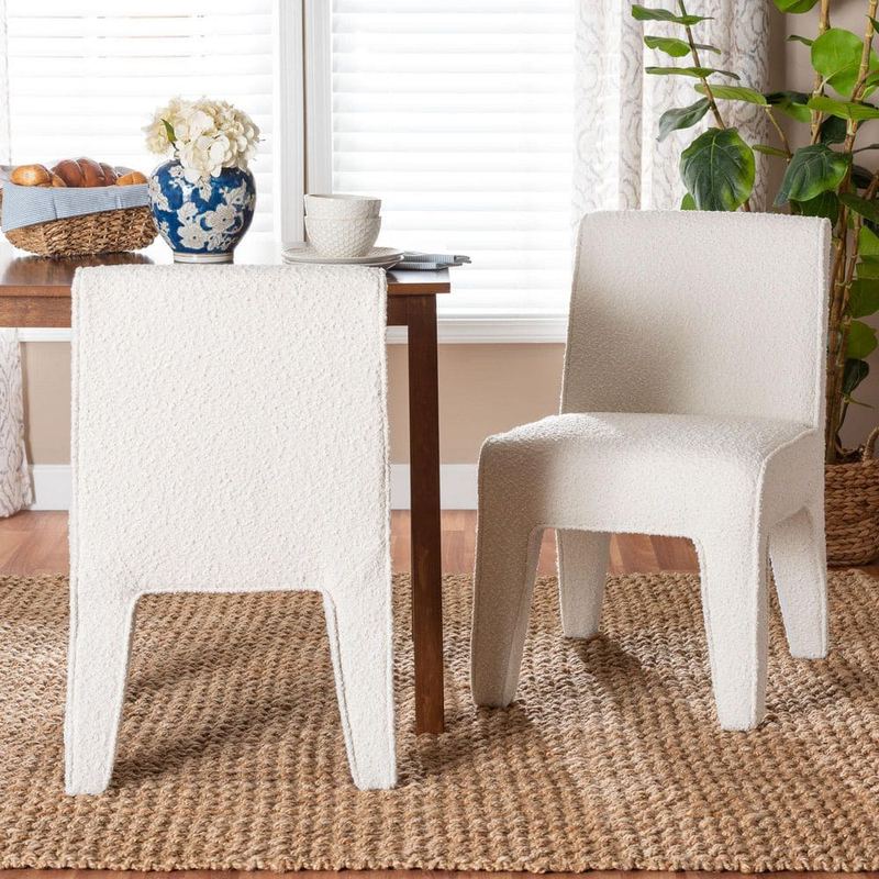 Baxton Studio - Helios Cream Fabric Upholstered Dining Chair (Set of 2)