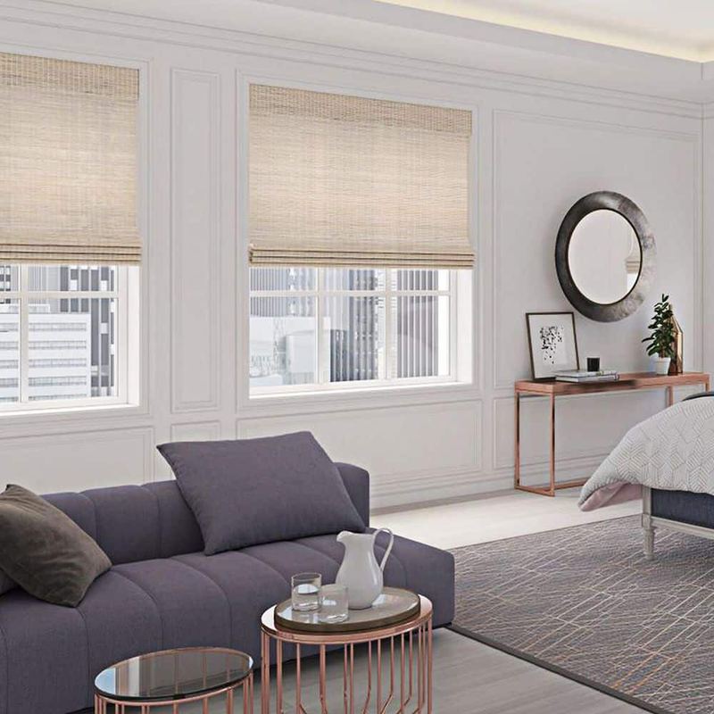 Levolor - Custom Motorized Woven Wood Natural Shades