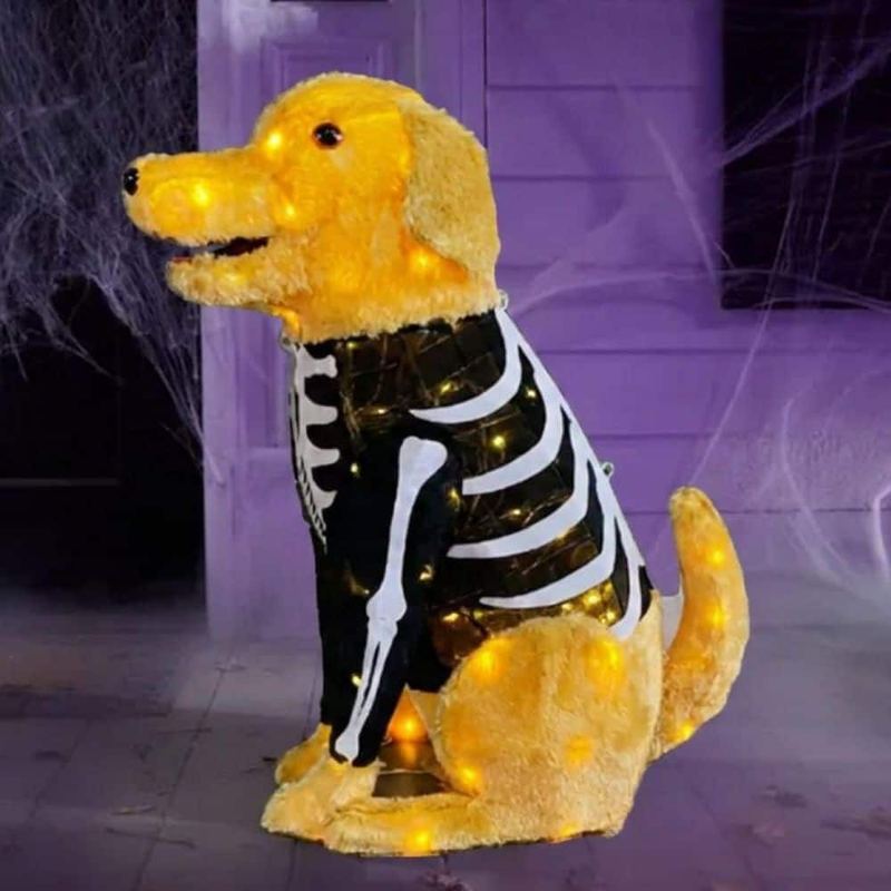 Home Accents Holiday - 2.5 FT LED Halloween Classics LED Golden Retriever in Skeleton Costume Y3