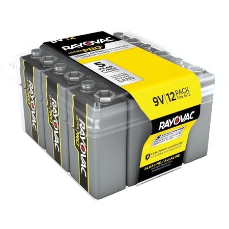 Rayovac, RAYAL9V12PPJCT, Ultra Pro Alkaline 9 Volt Batteries 12-Pack, 144 / Carton
