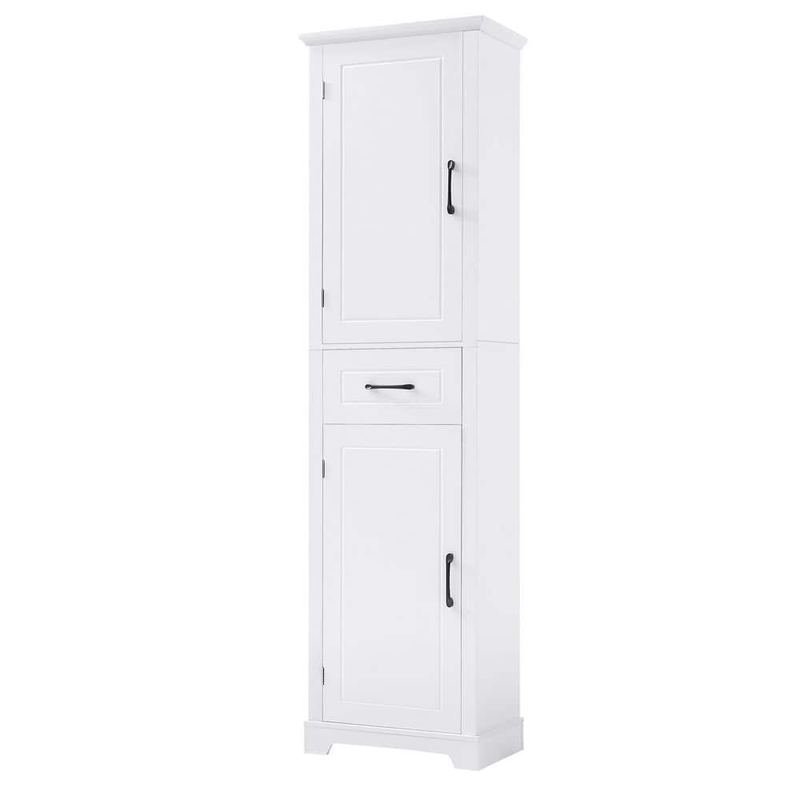 Nestfair - 20 in. W x 11.8 in. D x 72.5 in. H White Freestanding Linen Cabinet Storage Cabinet