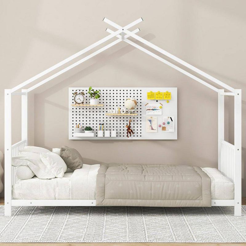 Qualler - White Metal Frame Twin Platform Bed