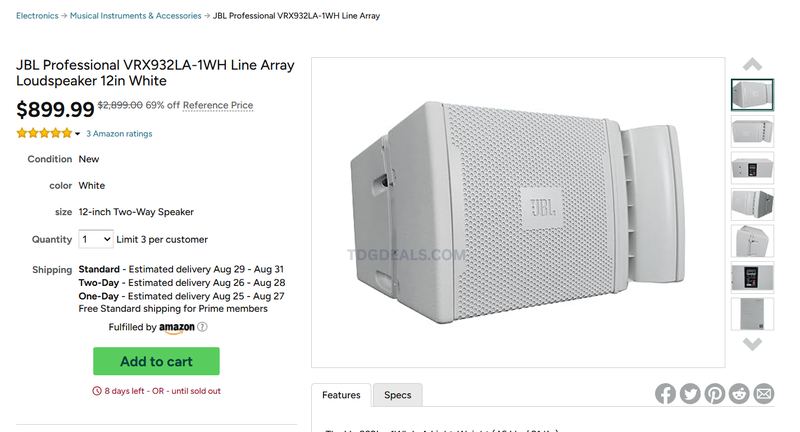 JBL VRX932LA-1 LINE ARRAY SPEAKER — $899.99