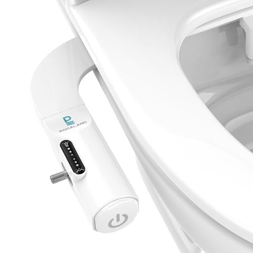 Bidet Attachment for Toilet, Non-Electric Cold Water Bidet with Pressure Controls, Dual Nozzles for Frontal & Rear Wash, Retractable Self-Cleaning White