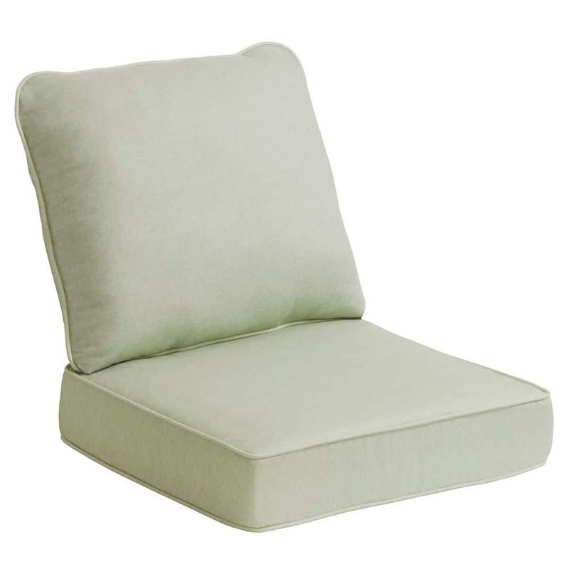 Hampton Bay - 24 in. W x 24 in. D CushionGuard Deep Seat Universal Outdoor Lounge Chair Cushion in Green Clay