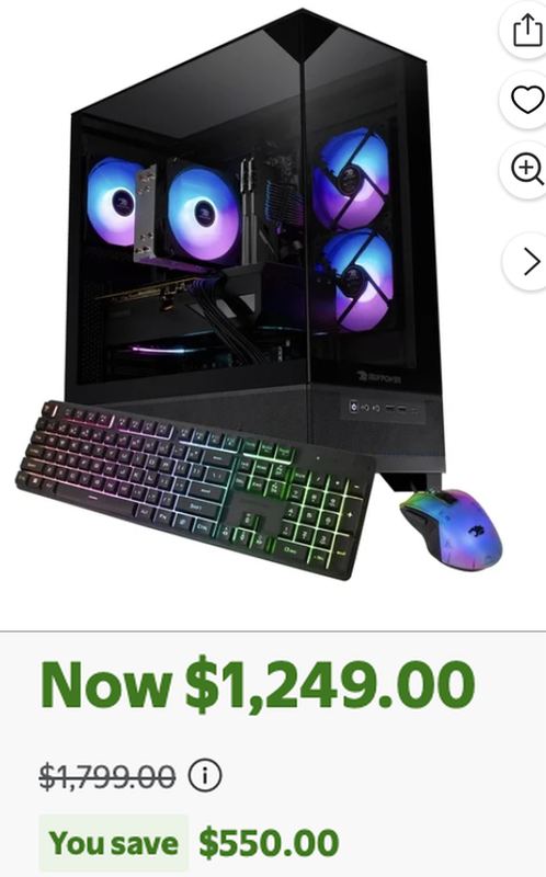 $1,799 IBUYPOWER RX 7700 XT GAMING PC FOR $1,249