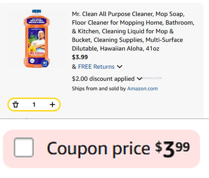 MR. CLEAN 41OZ FOR $3.99