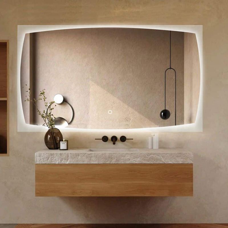 Sxiawe - 27 in. W x 47 in. H Rectangular Backlight LED Frameless Wall Mirror Bathroom Vanity Mirror