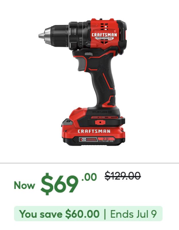 $129 CRAFTSMAN DRILL KIT NOW $69 👀