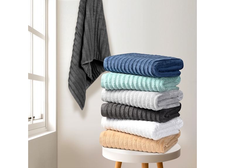 71% OFF: 6 Pc Ribbed Egyptian Cotton Towel Set