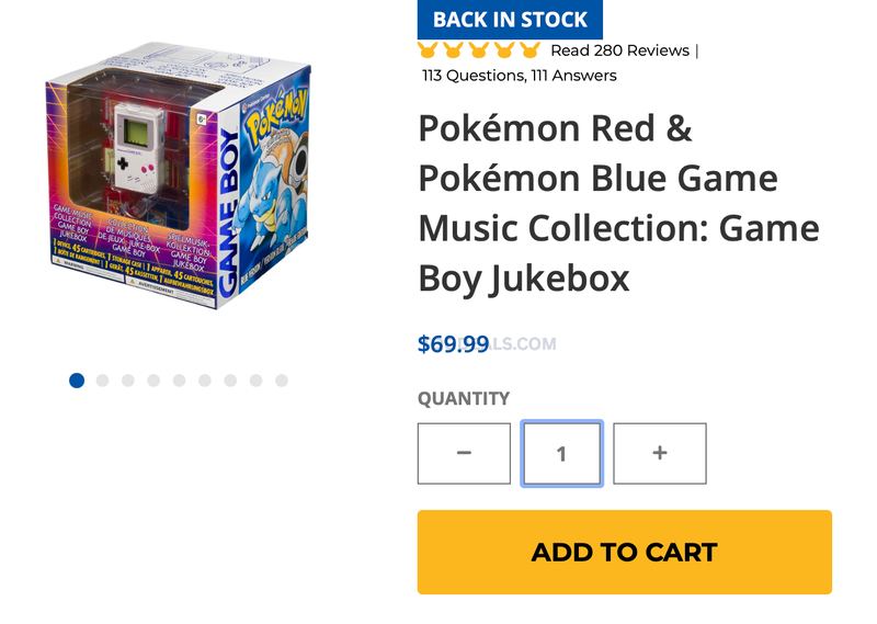POKÉMON RED & BLUE GAME BOY JUKEBOX IN STOCK 🚨