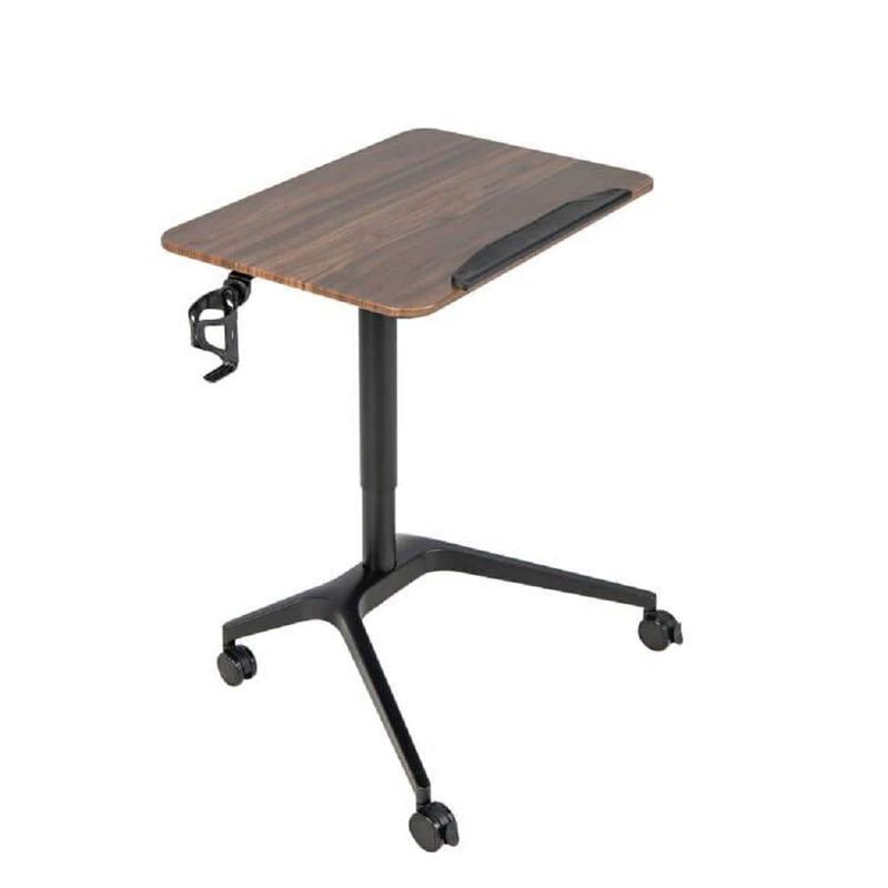 Costway - 28 in. Pneumatic Standing Desk Tilting Adjustable Laptop Cart Mobile Podium Cup Holder