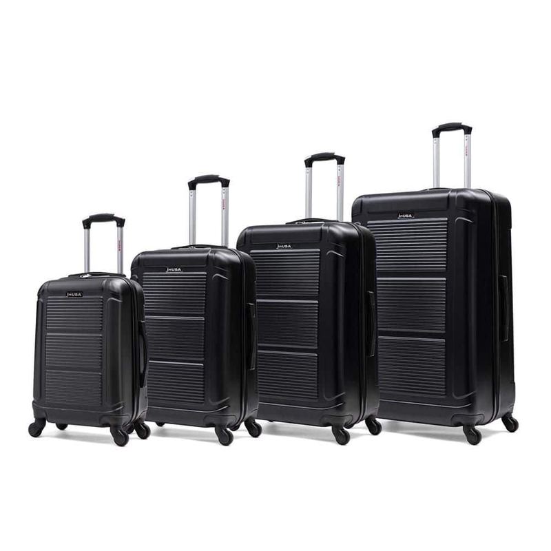 InUSA - Pilot Lightweight ABS Plastic Hardside 4-Pieces Luggage Set 20 in. /24 in. /28 in. /32 in. Black