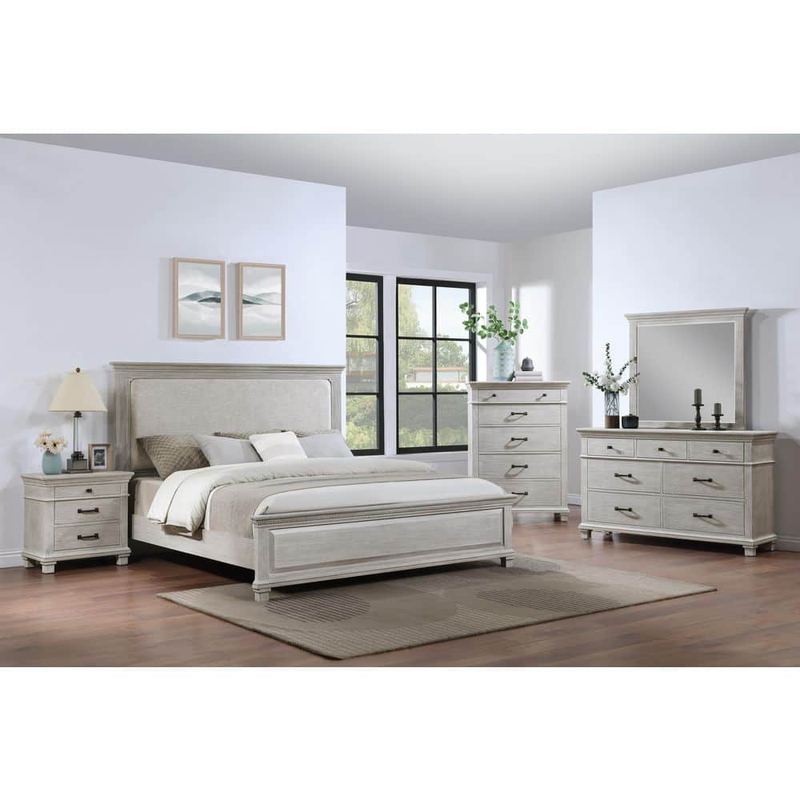 NEW CLASSIC HOME FURNISHINGS - New Classic Furniture Silver Sands 5-Piece Gray Wood Queen Bedroom Set