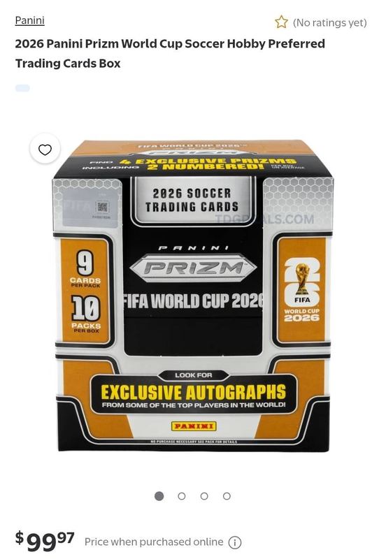 2026 PANINI PRIZM FIFA WORLD CUP SOCCER HOBBY PREFERRED BOX for $99.97
