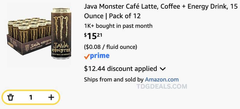 JAVA MONSTER CAFÉ LATTE 12 PACK AS LOW AS $15.21