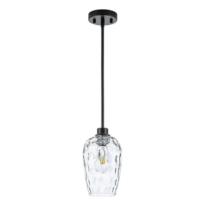 Merbotin - RayHome 60W 1-Light Black Modern Pendant Light Fixture Water-patterned for Dining Room or Kitchen Island