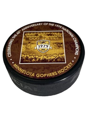 Lowsport Minnesota Golden Gophers National Champs 1979 45th Anniversary License Hockey Puck (Herb Brooks Coached) - Collectible Memorabilia, Makes a Great Gift