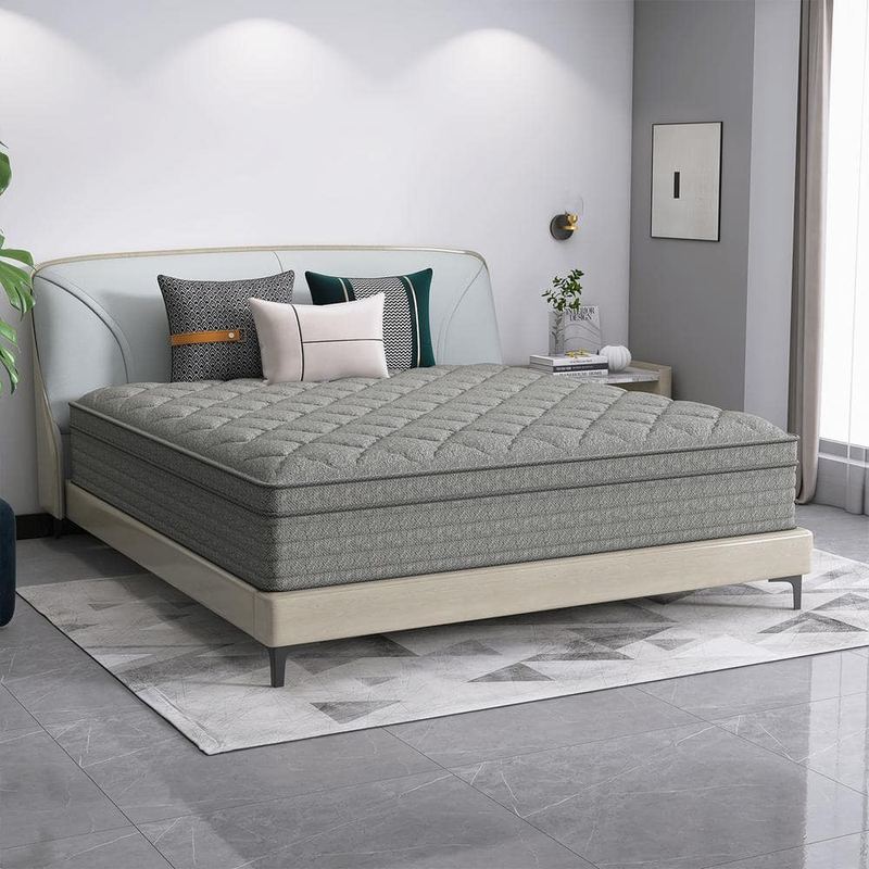 CHEVNI - Grey Queen Medium Hybrid Euro Top Support and Breathable Cooling Gel Memory Foam 14 in. Bed-in-a-Box Mattress
