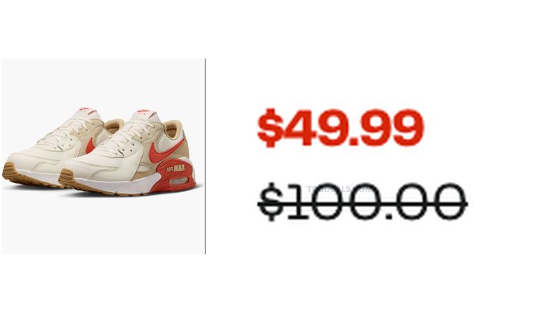 $100 NIKE AIR MAX EXCEE SNEAKERS FOR $49.99