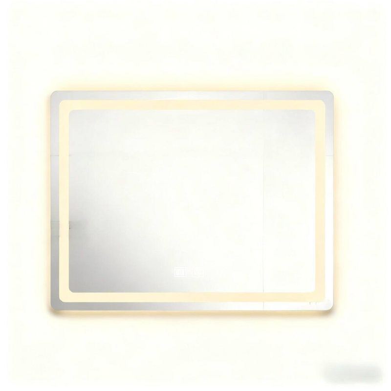 Ximuprmy - 36 in. W x 27 in. H Rectangular Frameless Backlit LED Touch Sensor Anti-Fog Wall Mount Bathroom Vanity Mirror in Clear