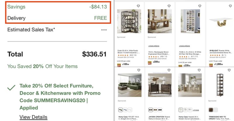 HOME DEPOT FURNITURE SALE IS LIVE