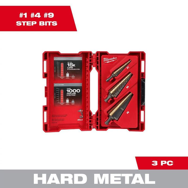 Milwaukee - Cobalt Step Bit Kit (3-Piece)