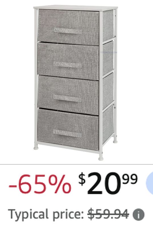 -65% OFF - 4-DRAWER FABRIC STORAGE DRESSER. NOW $20.99 👀