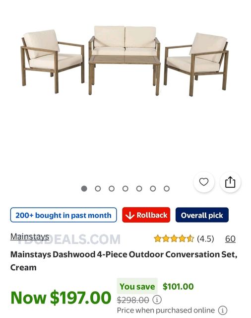 $101 OFF 4-PIECE PATIO SET ☀️