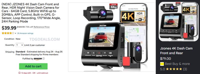 73% OFF 4K DASH CAM 🚗